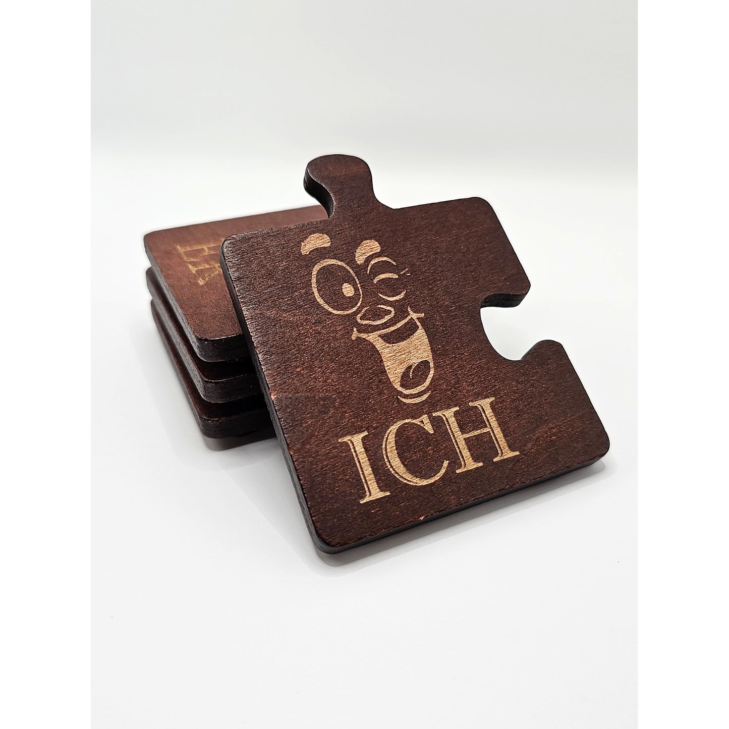 4er-Set Holzpuzzle-Untersetzer