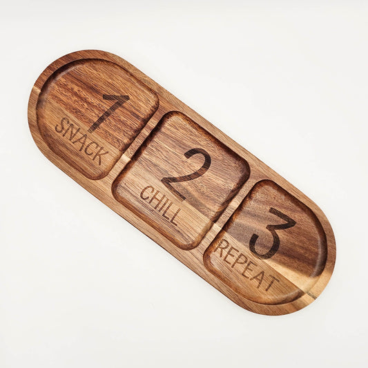 3er Holz-Serviertablett