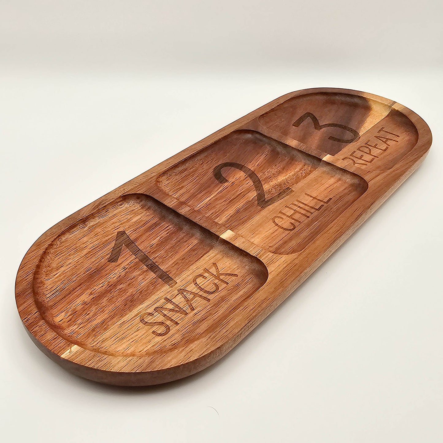 3er Holz-Serviertablett