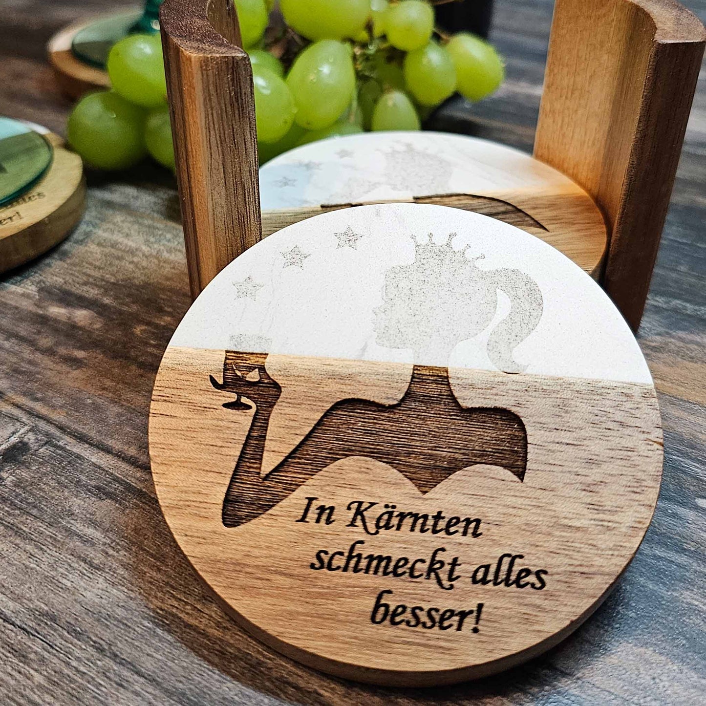 Untersetzer Marmor/Holz