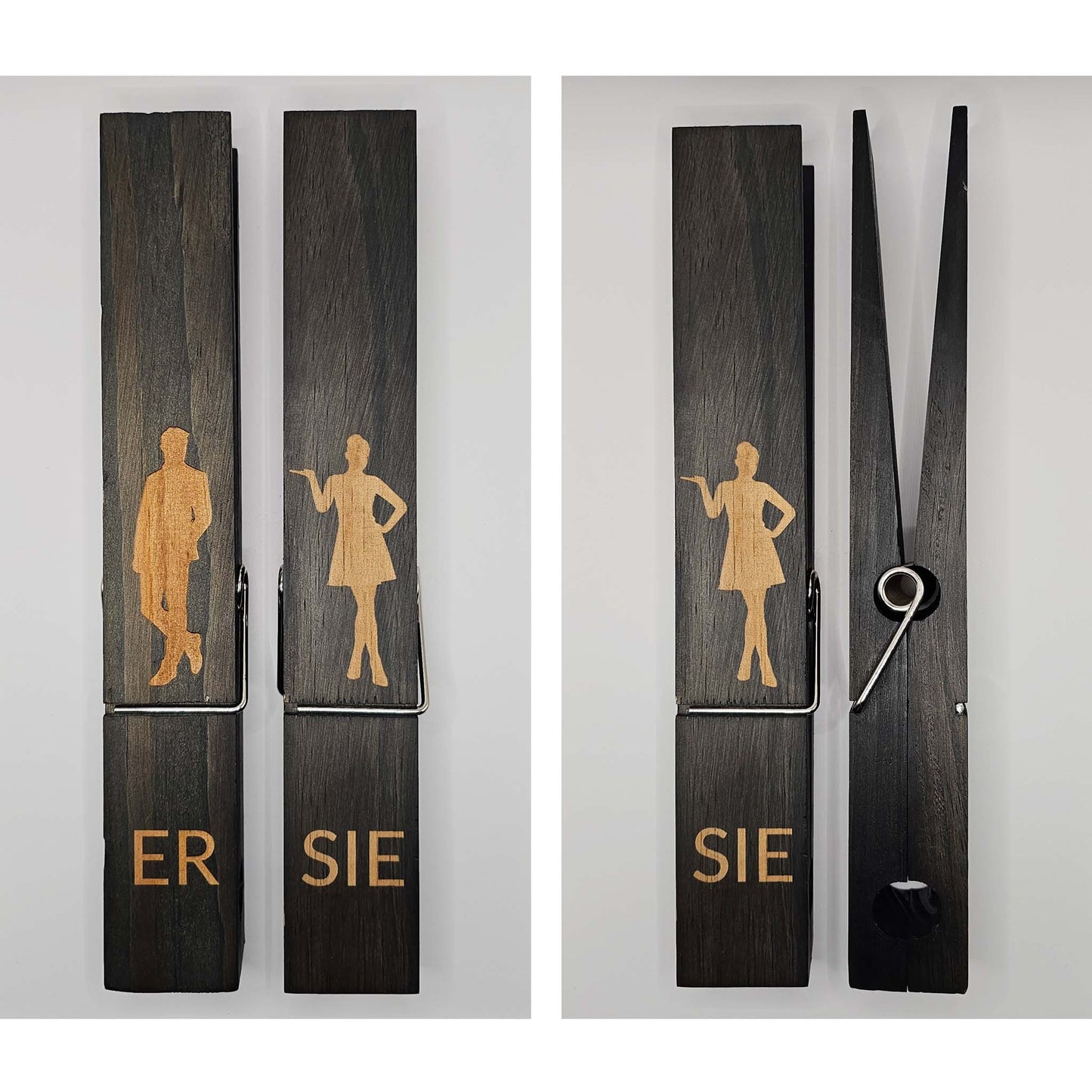 2er Set XXL Wäscheklammer-Holzhandtuchhalter