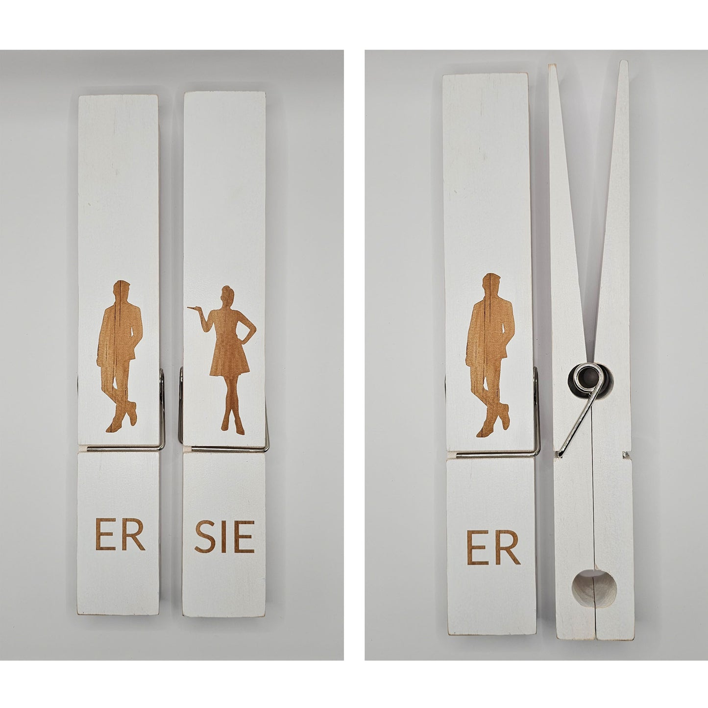 2er Set XXL Wäscheklammer-Holzhandtuchhalter