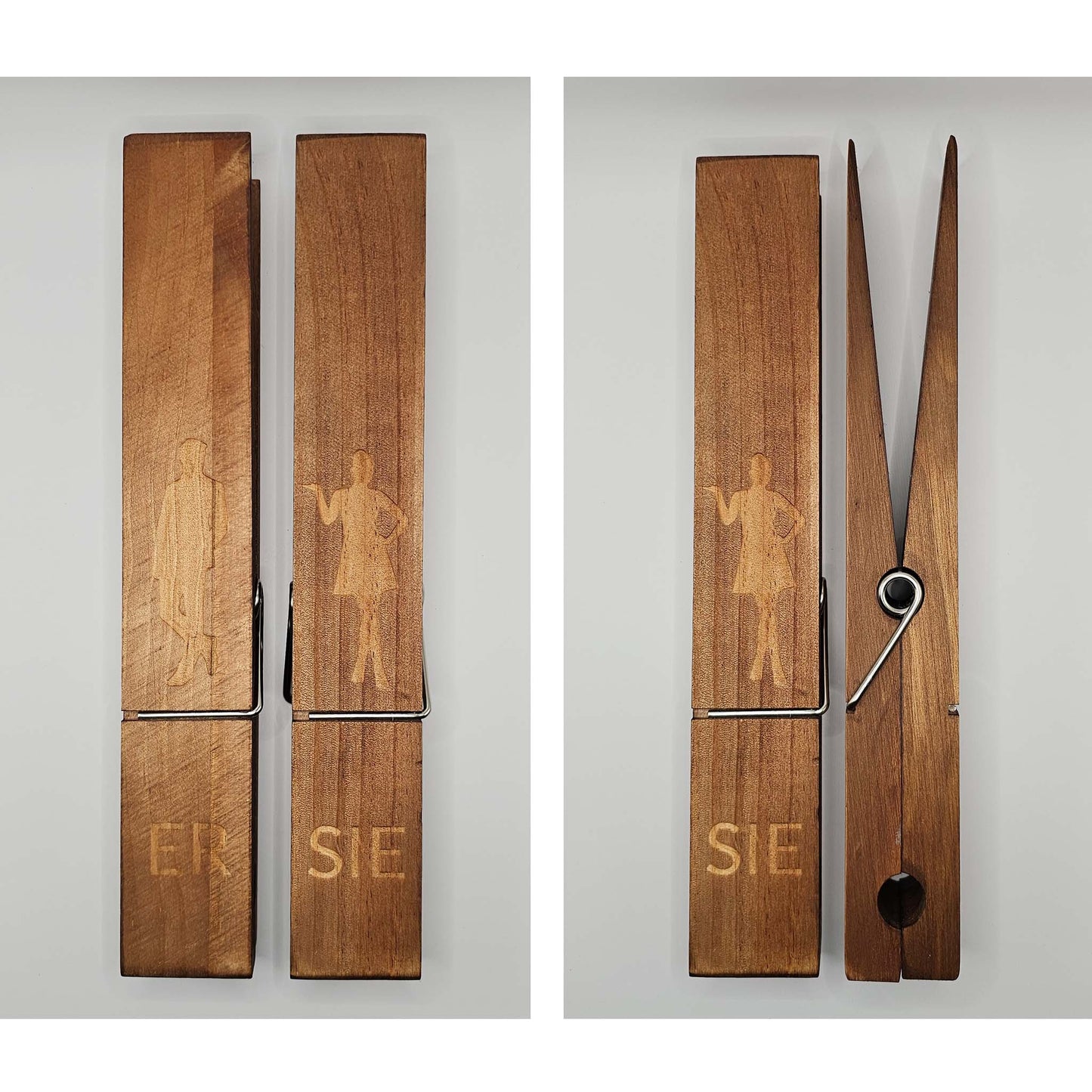 2er Set XXL Wäscheklammer-Holzhandtuchhalter